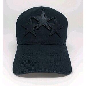 Amiri 3 Star Trucker Hat Triple Black Leather Snapback Mesh Baseball Cap